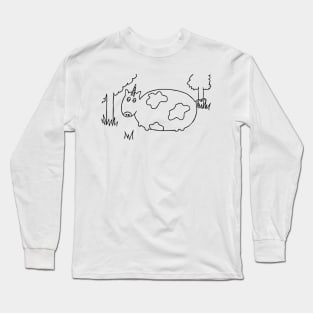 Cowicorn Unicorn Cow Grazing in the Yard Long Sleeve T-Shirt